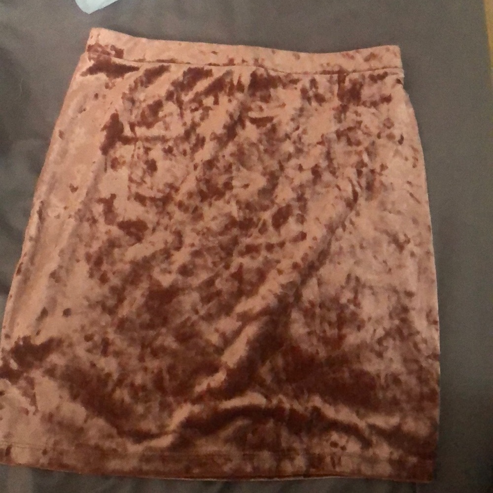 Velvet mini skirt